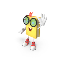 Cartoon Book Yellow Welcoming Pose PNG & PSD Images