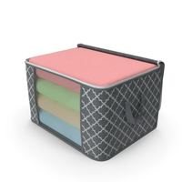 Fabric Storage Container Grey Open PNG & PSD Images