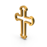 Gold Cross Outline Icon PNG & PSD Images