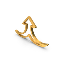 Gold Together Up Arrow Icon PNG & PSD Images