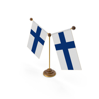 Finland Country Y Shaped Double Table Flag Stand PNG & PSD Images