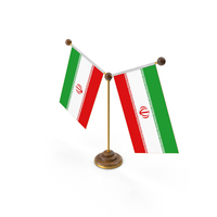 Iran Country Y Shaped Double Table Flag Stand PNG & PSD Images