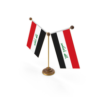 Iraq Country Y Shaped Double Table Flag Stand PNG & PSD Images