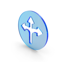 Three Way Intersection Arrows In Circle Icon PNG & PSD Images