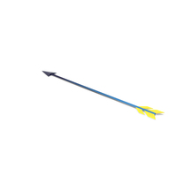 Single Blue & Yellow Toon Arrow On Ground PNG & PSD Images