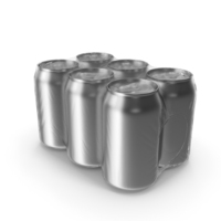 330ml 6psc Beverage Can Transparent Pack PNG & PSD Images