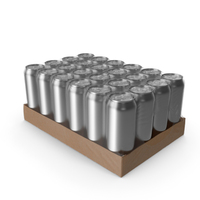 Transparent Pack with 24pcs 500ml Aluminium Cans PNG & PSD Images