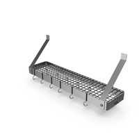 Wall Mounted Kitchen Pan Pot Rack Silver PNG & PSD Images