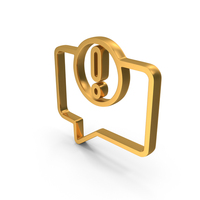 Gold Speech Bubble Alert Icon PNG & PSD Images