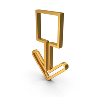Gold Pull Down Arrow Icon PNG & PSD Images