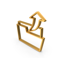 Gold Upload Folder Outline Icon PNG & PSD Images
