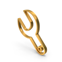 Gold Wrench Repair Outline Icon PNG & PSD Images