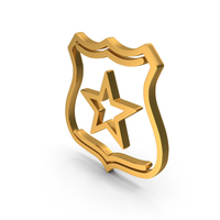 Gold Police Security Badge Icon PNG & PSD Images