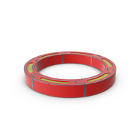 Six Part Cylinder Steel Painted Red PNG & PSD Images