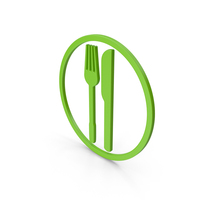 Green Fork & Spoon Symbol PNG & PSD Images