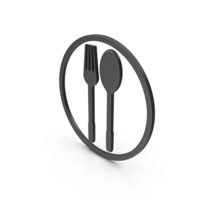 Black Fork & Spoon Symbol PNG & PSD Images