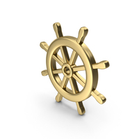 Gold Ship Steering Wheel Symbol PNG & PSD Images