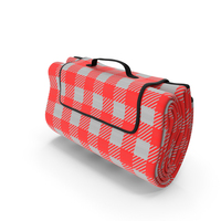 Classic Red and White Checkered Picnic Blanket Folded PNG & PSD Images