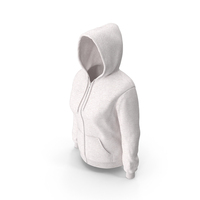 White Zipper Hooded Female Sweatshirt With Pockets PNG & PSD Images