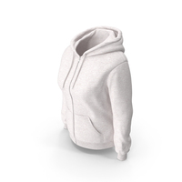 White Zipper Hooded Female Sweatshirt With Pockets PNG & PSD Images