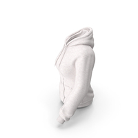 White Zipper Hooded Female Sweatshirt With Pockets PNG & PSD Images