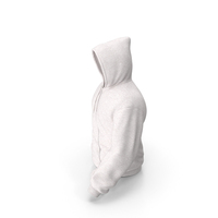 White Zipper Hooded Male Sweatshirt With Pockets PNG & PSD Images