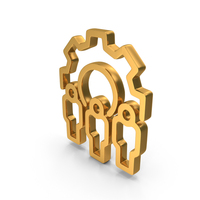Gold People Gear Icon PNG & PSD Images