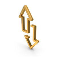 Gold Up And Down Arrow Outline Icon PNG & PSD Images