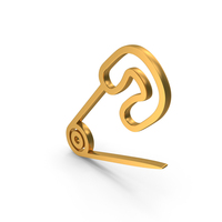 Gold Safety Pin Icon PNG & PSD Images