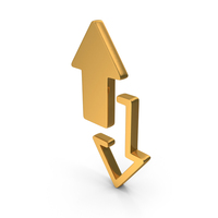 Gold Up And Down Arrow Icon PNG & PSD Images