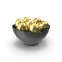 Golden Eggs In Black Bowl PNG & PSD Images