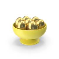 Golden Eggs In Yellow Bowl PNG & PSD Images
