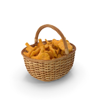 Chanterelle Mushroom Basket PNG & PSD Images