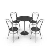 Round Table With 4 Chairs PNG & PSD Images