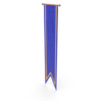 Medieval Wall Banner Serrated Blue PNG & PSD Images