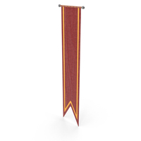 Medieval Wall Banner Serrated Red PNG & PSD Images