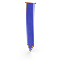 Medieval Wall Banner Cone Blue PNG & PSD Images
