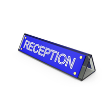 Blue Desk Reception Sign PNG & PSD Images