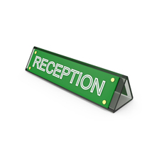 Green Desk Reception Sign PNG & PSD Images