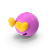 Pink Smiley Face With Heart Eyes PNG & PSD Images