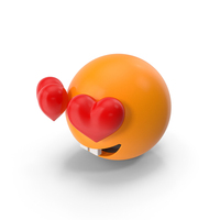 Orange Smiley Face With Heart Eyes PNG & PSD Images