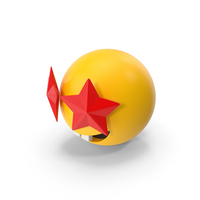 Smiley Face With Star Eyes & Black Mouth PNG & PSD Images