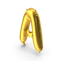 Golden Balloon Letter A PNG & PSD Images