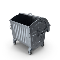 Metal Garbage Container Open PNG & PSD Images