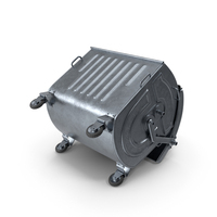 Metal Garbage Container Open Posed PNG & PSD Images