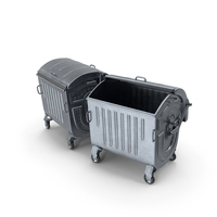 Metal Garbage Containers Posed PNG & PSD Images