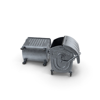 Metal Garbage Containers Posed PNG & PSD Images
