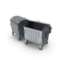 Metal Garbage Containers Posed PNG & PSD Images