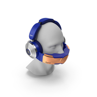 Orange Headphones Dyson Air Purifier Dressed On Mannequn Head PNG & PSD Images