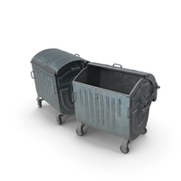 Metal Garbage Containers Posed PNG & PSD Images